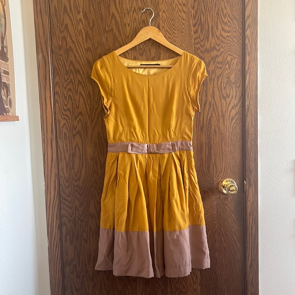 Vintage Dear Creatures Small Gold dress with Blush Purple Detailing